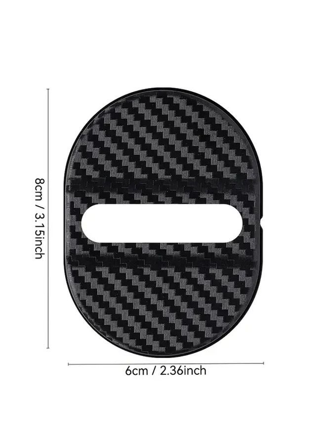 4Pcs Black Car Door Lock Plate Protector Anti Vibration Noise Reduction Rubber Pad Sticker - Image 4